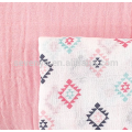 2 Count 100% Organic Cotton Muslin Baby Towel/Swaddle Blanket,Pink Aztec Pattern,used for Sleeping/Cuddling/Play Time